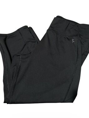 Black Athletic Danskin now capri Leggings with Subtle Logo L/G